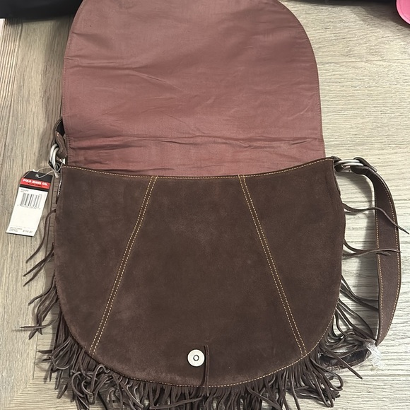 Polo Jeans Brown Suede crossbody purse - Picture 2 of 6